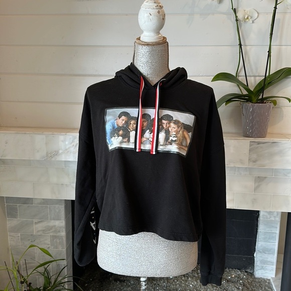 Friends The TV Series Black Cropped Cotton Blend Hoodie Size Large - Picture 9 of 12